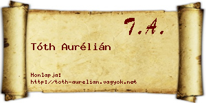 Tóth Aurélián névjegykártya